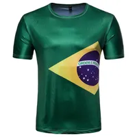 Männer T-Shirt T-Shirt Streetwear Mantel Halbhülse Russland 2018 Weltcup Brasilien Selecao Team Kurzarm