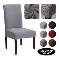 New Velvet Jacquard Chining Chair Cover Spandex Cairc Caircover Case for Chairs Stretch Christmas Cover Wedding