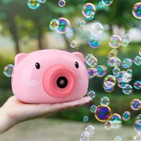 Cute Cartoon Pig Camera Kids Camera Bubble Machine Outdoor Toys for Children Automatic Bubble Maker Parent-child Interactive Toys Girl Gift