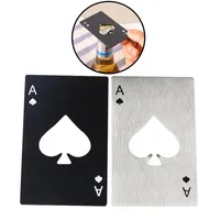 Schoppen een flesopener roestvrij staal Creatieve kaart Tablet Poker Card Bottler 2 Kleuren Home Bar Party Tools