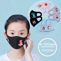 Máscaras 100pcs algodón para niños cara de dibujos animados paño de los niños contra la boca de extracción de polvo lindo Sun máscaras de colores FY9065 transpirable lMask DHL de envío