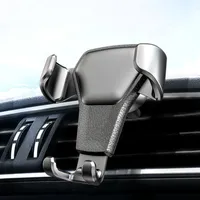 Universal Car Phone Holder in pelle Gravity Auto Bracket Air Vent Stand Supporto per iPhone 8 XS XR Samsung Support Supporto Telefono Voiture
