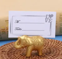 Lucky Gold Elephant Place Card Houders Tafelnaam Houder Bruiloft Centerpiece Gunsten Gunstig Party Decoratie SN2060