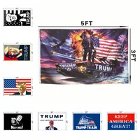 3 * 5ft Donald Trump Flag 2020 America President Verkiezing Banner Trump Auto Sticker Publiciteitsvlag Exquisite Stickers HA328