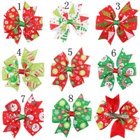 New Christmas Hair Clip Baby Girl Colorful Ribbons Bow Fashion Hairpins Hairgrips Baby Accessories 8 Colors HC046