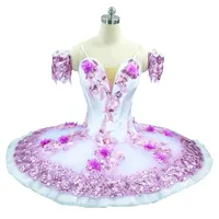 Klassisk ballettdansdräkt Lila Professionell Tutu Lilac Platter Competition Pannkaka Tutu Flower Fairy Classical Ballet Costume