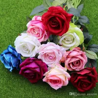 New Colors 11pcs/lot Decor Rose Artificial Flowers Silk Velvet Fake Flowers Floral Real Touch Rose Wedding Bouquet for Home Party