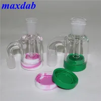 Hookah Ash Catcher Water Pipes Glass Catchers med 7 ml Silicone Container Quartz Banger Reclaimer Thick Ashcatcher Bongs