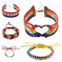 Großhandel-2016 pulsera gay stolz multicolor "stolz" leder armbänder heiße farbenschmuck lesbisch lgbt armbänder für männer und frauen collares