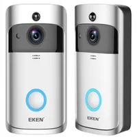 チャイムナイトビジョンIPドアベルワイヤレスホームセキュリティカメラ付Eken V5スマートwifiビデオドアベルカメラビジュアルインターホン