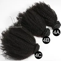 Brésilien Virgin 3pcs lot Afro Kinky Curly 4A 4B 4C Bundles Waft Offic 300G / Lot 100% Tangle Extensions de cheveux humains gratuits