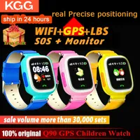 Q90 niños inteligentes GPS del reloj del niño del teléfono Posición 1,22 pulgadas a color de pantalla táctil WIFI SOS Pantalla LED relojes de los niños