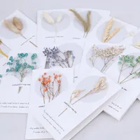 New Style Unique Dried Flora Wedding Invitations Cards Brithday Thanks Cards Personalized Flower Bridal Invitation Card Cheap