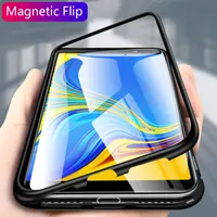 Magnetic Caso Adsorção para o iPhone 11 Pro XS OnePlus 7 6T P20 PRO Lite IQOO P30 P inteligente Limpar vidro temperado + Built-in Magnet Ultra Tampa