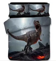 3D Dinozaurów Partterns Duvet Cover Qulit Case Pillow Case Set Soft Cartoon Set Bedding Set Twin Queen King Double Pojedyncze Pełna Fade Odporna