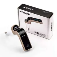 G7 Araç Şarj Kablosuz Bluetooth MP3 FM Verici Modülatörü 2.1A Chargers Kiti Destek Perakende Paketi ile Cep Telefonu için Serbest Bedava USB