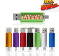 無料のカスタムロゴUSB OTGペンドライブ8GB USBフラッシュドライブ4GB外部ストレージメモリスティック8GマイクロUSBスティックペンドリブ卸売価格
