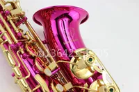 Ny Margewate Alto Saxophone Eb Tune Red Surface Guldpläterad Key Brass Sax med fallmunstycke Brand Musical Instrument