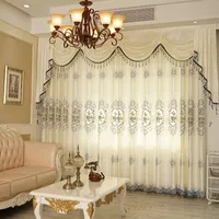 Высококачественные европейские полые вышивальные полузатеновые завесы для гостиной спальни.