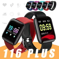 116 Plus Smart Bracelet para iPhone Android Celulares Fitness Tracker ID116 Plus Smartband con frecuencia cardíaca Presión arterial PK 115 PLUS en caja