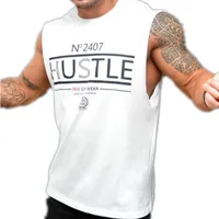 Mens Tank Tops Sexy Fitness Bodybuilding Дышащие летние синглеты Slim Futed Men Tees White Black Tee одежда