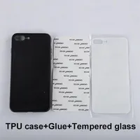 Estuche de vidrio templado impreso en blanco con cinta adhesiva para sublimación Cubierta de transferencia de calor para iPhone Xs Max Xr Xs X 7 Plus