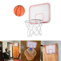 Plegable portátil cubierta de suspensión libres del sacador plástico Mini Baloncesto juego de baloncesto mini marco de anillo del aro de baloncesto juego en la red