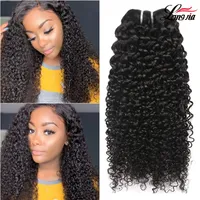 Partihandel 9a Peruvian Curly Hair Extension 100% Obehandlat Human Hair Weaves Natural Color 8-30Inch Kinky Curly Hair