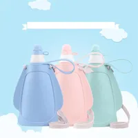 Bottiglia per sacchetto pieghevole in silicone Colore della caramella Colore impermeabile per studenti Casa e scuola vendita diretta 18 8HFH1