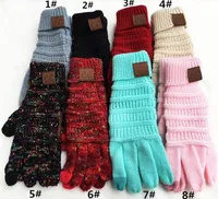 CC Knitting Touch Screen Glove Capacitive Gloves CC Women Winter Warm Wool Gloves Antiskid Knitted Telefingers Glove Christmas Gifts