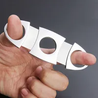 Stainless Steel Cigar Cutter Knife Portable Small Double Blades Cigar Scissors Metal Cut Cigar Devices Tools Smoking Accessories DBC BH3499