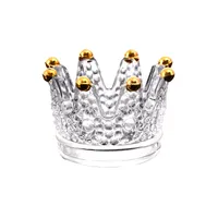 Crystal Glass Crown Crown Tea Tea Light Candeler Jewelry Jewellyer Organize Plate Creative Ashtray Decoración de bodas en el hogar