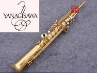 Japan Yanagisawa S-901 Bästa kvalitet Straight Sopran Saxofon B Tune Musical Instrument Brass Super Professional med Tillbehör Present Gratis