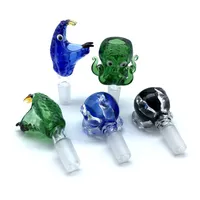 Thick 14mm 18mm Male Glass Smoking Bowls Blue Green Black Snake Head Octopus Dragon Claw Monster Heady Bowl For Tobacco Water Bongs Rigs