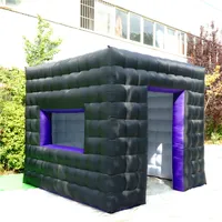 Black Inflatable Booth Tent With Blower for 2020 Nightclub Event Stage or Music Party Event Decoration