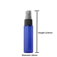 50pcs / lot en gros Emplty 30ml Bleu Blue Plastic Spray Bottle 1oz Femmes Cosmétique Conteneur Atomizer Capuchon rechargeable