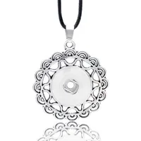Fashion Interchangeable Flower Crystal Ginger Metal Necklace 041 Fit 12mm 18mm Snap Button Pendant Necklace Charm Jewelry For Women Gift