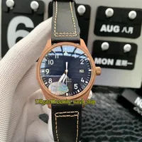 Best Version Pilot's Watches Spitfire Истребитель серии Bronze Case 327004 Светящийся синий циферблат Miyota 9015 Автоматические мужские часы Watch Sports