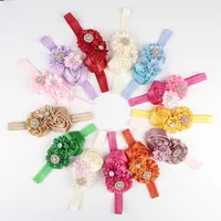 Abbigliamento in cristallo infantile Ragazza Floral Head Band Headwear Kids Baby Crystal Hair Bands 18 Colors