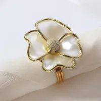 Цветы кольцо для салфеток White Pearl Форма кольца для салфеток для отеля красивой салфетку пряжки свадьба украшение стола YSY338-A