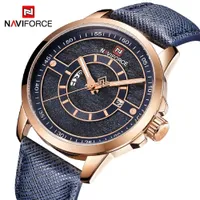 90% de rabais sur la nouvelle Naviforce Hommes Regardez 3ATM Imperméable Homme Top Mâle Marque Cuir de luxe Bracelet Montre-Bracelet Homme Date Quartz Mode Bleu Clock Y19052103
