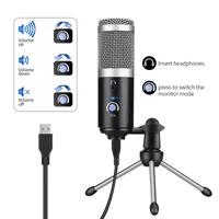 Professional Microphone Condenser for Computer Laptop PC USB Plug Stand Studio Podcasting Recording Microfone Karaoke Mic new286s