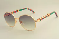 2019 새로운 핫 라운드 프레임 선글라스 19900692 개 선글라스, 복고풍 패션 선 바이저, 자연 색상 목조 사원 선글라스