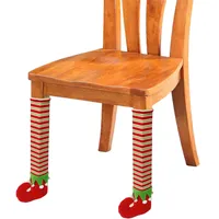 4шт стул ножки носки Santa ботинки ноги чехлы для мебели рождественские стол ноги стул ноги чехлы на столе ножки носки носки