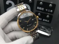 Super 34 diamond watch 40mm*11mm montre DE luxe automatic watch Mechanical movement 316 fine steel case cowhide strap