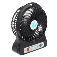 Black Portable Rechargeable Mini Desk USB Fan Air Cooler Operated 18650 Battery Handheld Fan Computer New