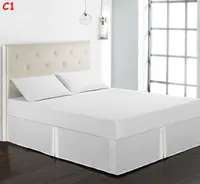 Otel Lüks Yatak Etek / Toz fırfır Şık Modern Yatak Etek 14 inç Uyarlanmi Bırak Dayanıklı Linens Kraliçe ve King Size Ev Yatak Malzemeleri