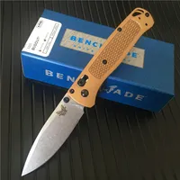 Benchmade 535S / BM535 Składany Knife 3.24 "S30V Satin Plain Blade Blue Handles Polowanie na zewnątrz Camping Kieszeń Survival EDC Noże
