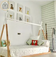Nordic kinderdriehoek bed ins stijl houten frame huis kinderkamer driehoekige massief houten bedden