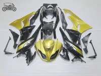 Anpassa motorcykelfeedningar för Kawasaki Ninja Kit ZX6R Svart Gyllene Custom Fairing Kit ZX-6R X 6R 636 ZX636 09 10 11 12
